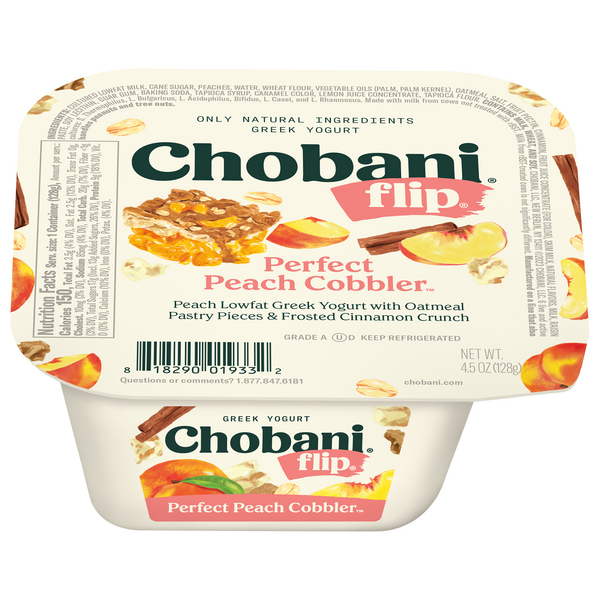 Chobani Flip Low Fat Perfect Peach Cobbler Greek Yogurt Cup