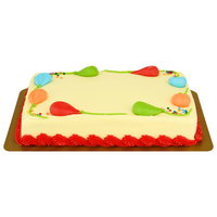 Stop & Shop Bakery Gold Balloon Cake with Red Trim 1/4 Sheet
