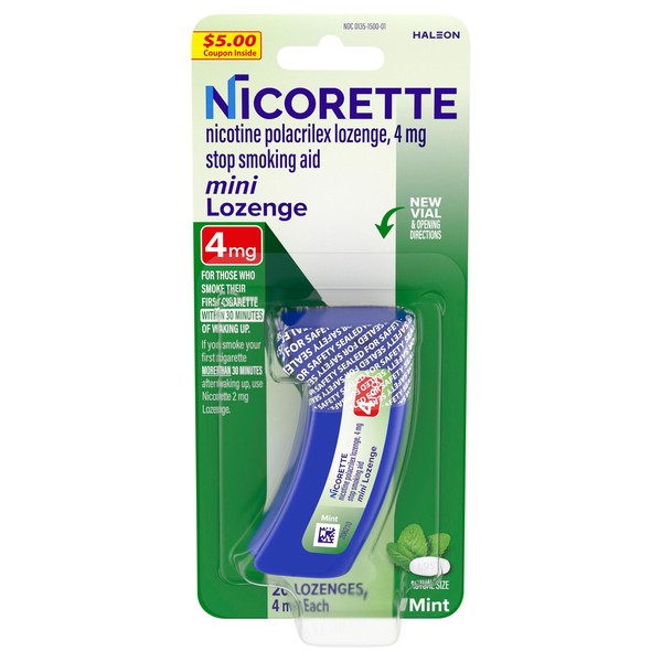 Nicorette Stop Smoking Aid Nicotine Mini Lozenge 4 mg Mint