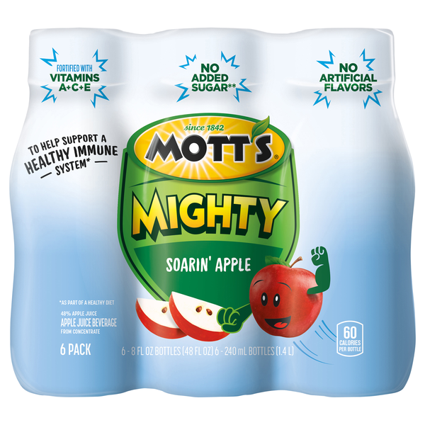 Mott's Mighty Soarin' Apple Juice Beverage - 6 pk