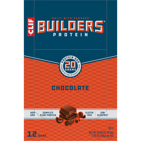CLIF Builders Gluten Free Chocolate 20g Protein Bars - 12 ct