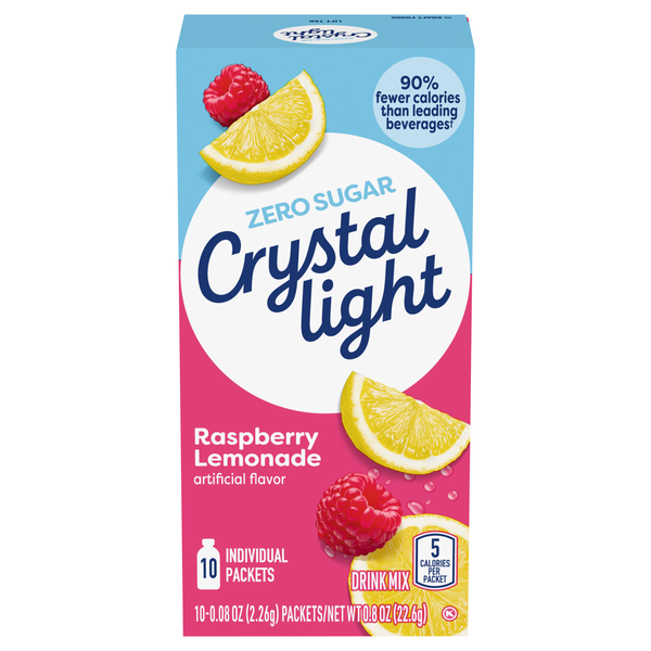 Crystal Light Raspberry Lemonade Drink Mix Packets - 10 ct