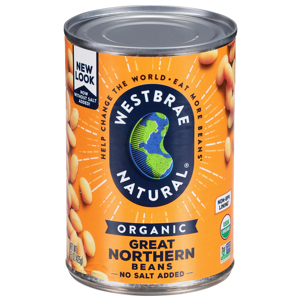 Westbrae Natural Organic No Salted Added Great Northern Beans