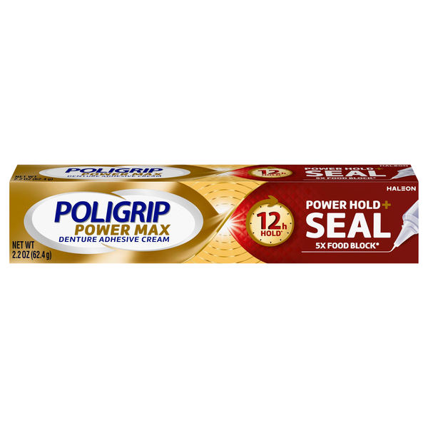 Poligrip Power Max Flavor Free Denture Adhesive Cream
