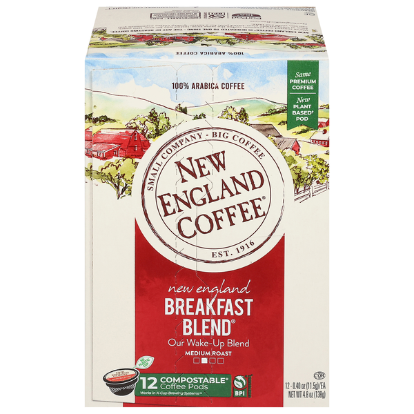 New England Coffee Breakfast Blend Medium Roast Coffee K-Cup Pods