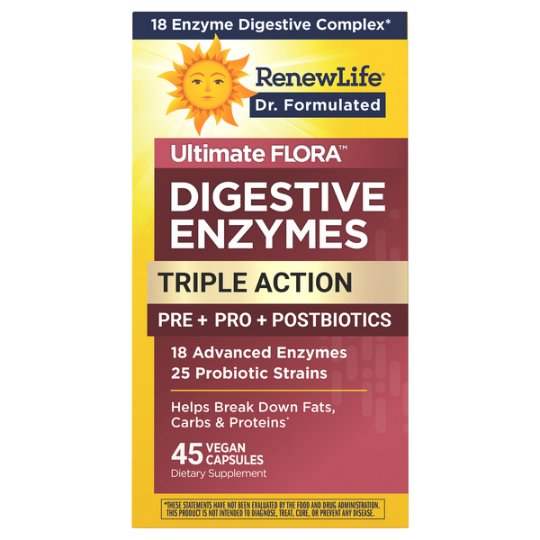 Renew Life Ultimage Flora Triple Action Digestive Enzymes Capsules