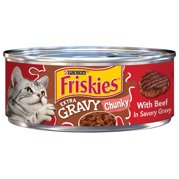 Save on Friskies Extra Gravy Chunky Wet Cat Food with Beef In Gravy