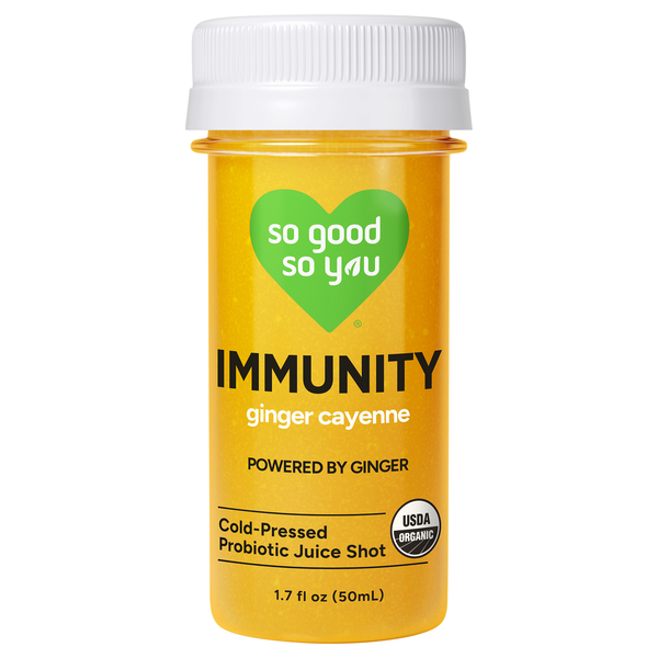So Good So You Organic Immunity Ginger Cayenne Probiotic Juice Shot