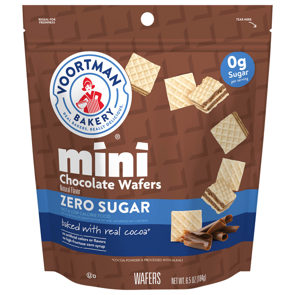 Voortman Zero Sugar Mini Chocolate Wafer Cookies