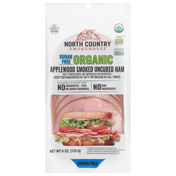 North Country Smokehouse Organic Sugar Free Uncured Applewood Smoked Ham