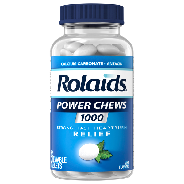 Rolaids Power Chews 1000 Heartburn Relief Mint Chewable Tablets