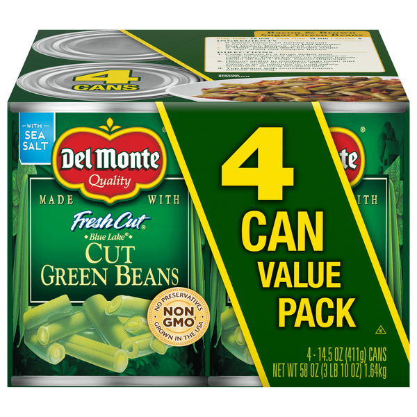 Del Monte Cut Green Beans in Sea Salt Value Pack - 4 ct