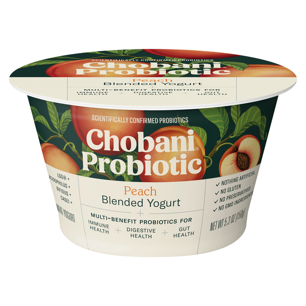 Save on Chobani Probiotic Peach Blended Yogurt Order Online Delivery