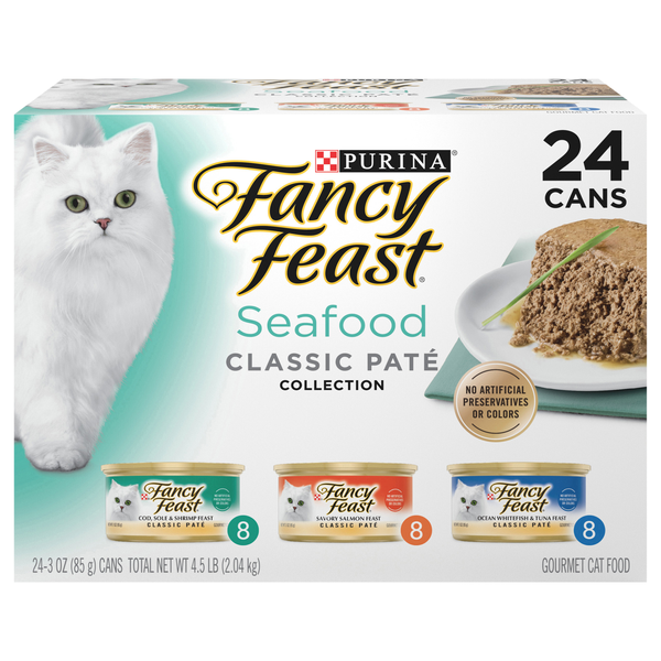 Fancy Feast Classic Pate Collection Seafood Variety Wet Cat Food - 24 ct