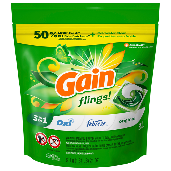 Gain Flings! Original 3-in-1 Laundry Detergent Pacs
