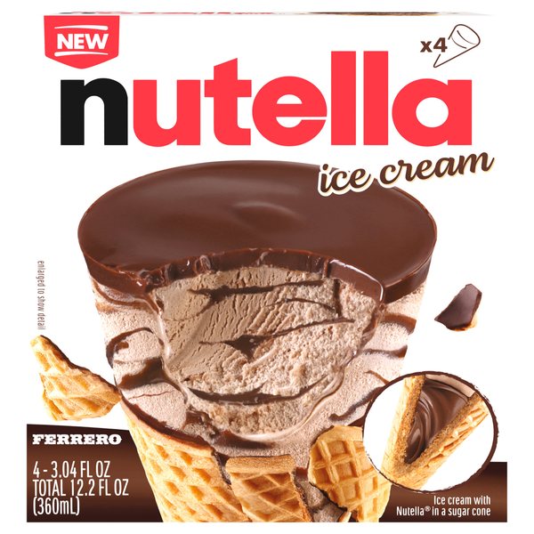 Nutella Ice Cream Cones - 4 pk