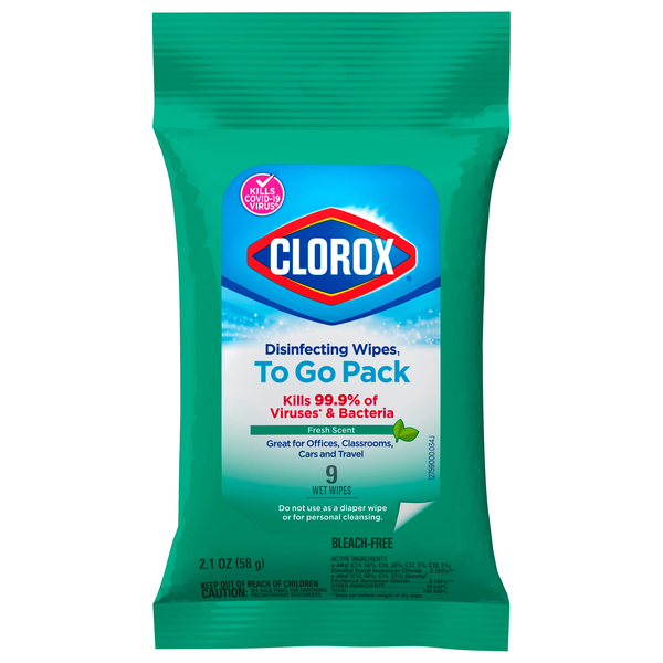 Clorox Disinfecting Wipes Fresh Scent To Go Pack