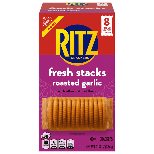 Nabisco Ritz Fresh Stacks Roasted Garlic Crackers - 8 ct