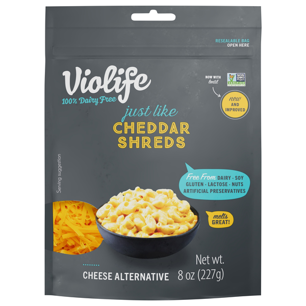 Violife Dairy Free Vegan Shredded Just Like Cheddar Cheese Alternative