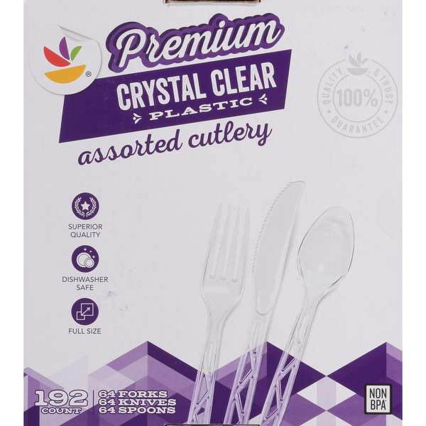 Our Brand Premium Colored Combo Crystal Clear Plastic Cutlery