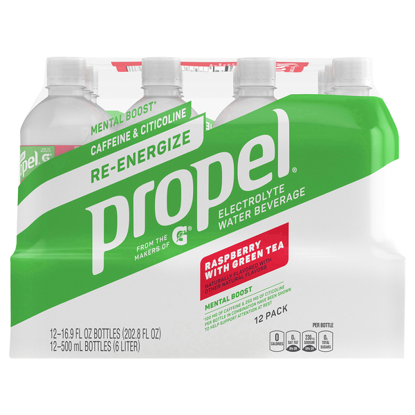 Propel Raspberry w/Green Tea Electrolyte Water Beverage - 12 pk