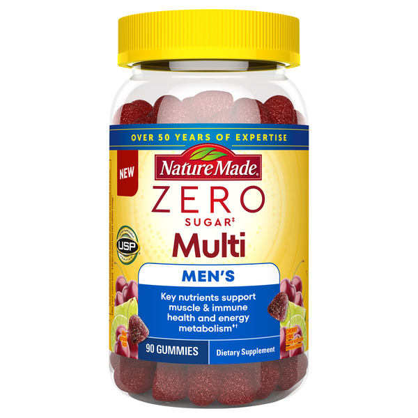 Nature Made Men's Zero Sugar Cherry Lime Multivitamin Gummies