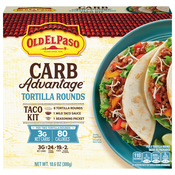Old El Paso Carb Advantage Taco Kit - 8 ct