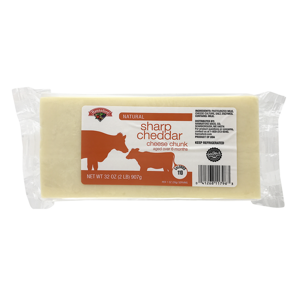 Hannaford Natural Aged Sharp White Cheddar Cheese Block