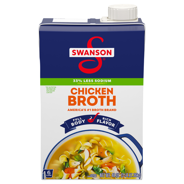 Swanson 100% Natural Goodness 33% Less Sodium Chicken Broth