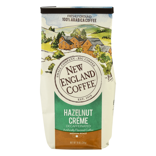 New England Coffee Decaf Hazelnut Creme Medium Roast Ground Coffee