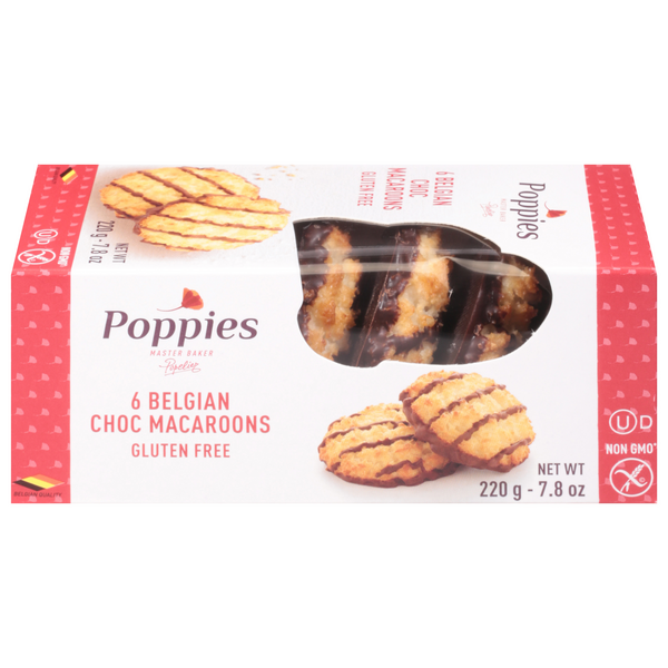 Poppies Gluten Free Belgian Choc Macaroons - 6 ct