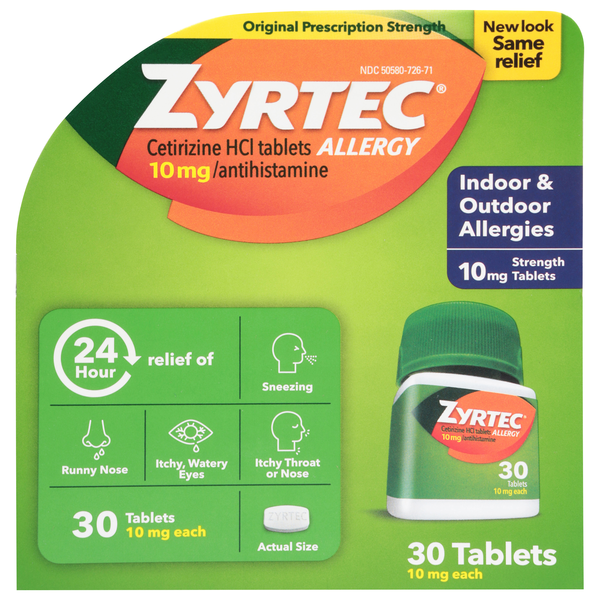 Zyrtec Allergy Relief 24-Hour 10 mg Tablets