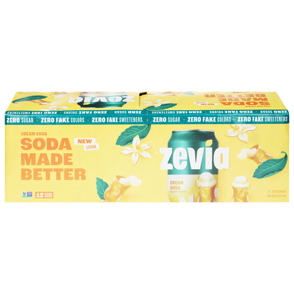 Zevia Caffeine Free Zero Sugar Cream Soda - 12 pk