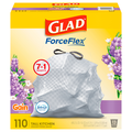 Glad ForceFlex Gain Lavender Tall Kitchen Drawstring Bags 13 Gallon