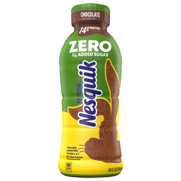 Nestle Nesquik Zero Added Sugar Low Fat Chocolate Milk