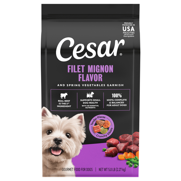 CESAR Filet Mignon Flavor & Spring Vegetables Small Breed Dry Dog Food