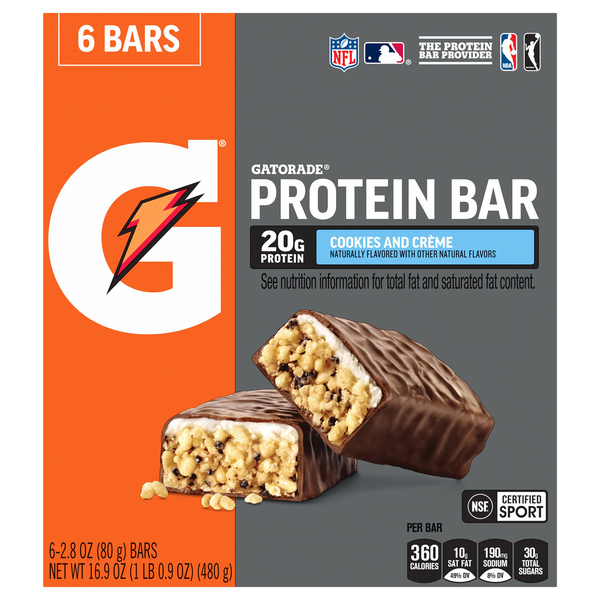 Gatorade Cookies & Creme 20g Protein Bar - 6 ct