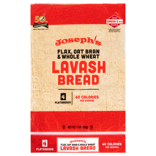 Joseph's Flax Oat Bran & Whole Wheat Lavash Flatbreads - 4 ct