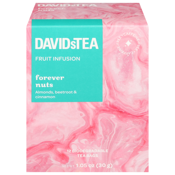 DavidsTea Cafeine Free Forever Nuts Fruit Infusion Tea Bags