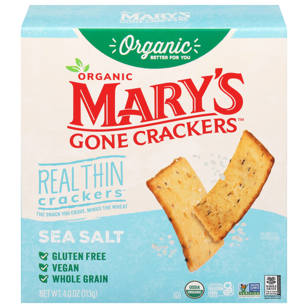 Mary's Gone Crackers Organic Real Thin Sea Salt Crackers