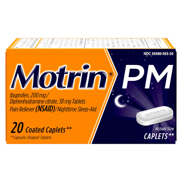 Save on Motrin PM Pain Reliever & Nighttime Sleep Aid Ibuprofen 200 mg