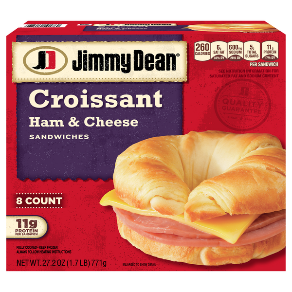 Jimmy Dean Ham & Cheese Croissant Sandwiches - 8 ct