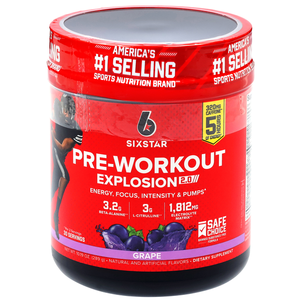SIXSTAR Explosion 2.0 Grape Pre-Workout Powder