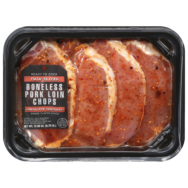 Premier Foods Thin Sliced Boneless Mesquite Seasoned Pork Loin Chops