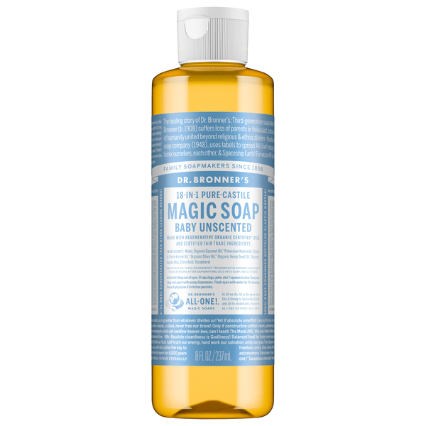 Dr. Bronner's Baby Hemp Unscented 18-in-1 Pure-Castile Soap