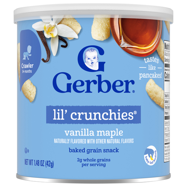 Gerber Lil' Crunchies Vanilla Maple Baked Grain Snack 8+ Months
