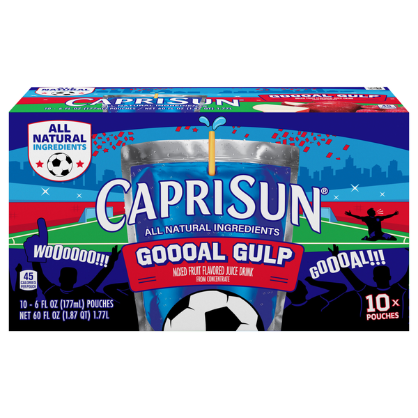 Capri Sun Goooal Gulp Mixed Fruit Juice Drink - 10 pk