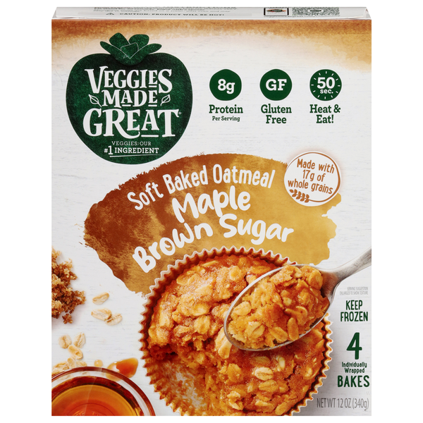 Veggies Made Great Maple Brown Sugar Soft Baked Oatmeal - 4 ct Frozen