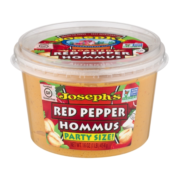 Joseph's Gluten Free Roasted Red Pepper Hommus Party Size