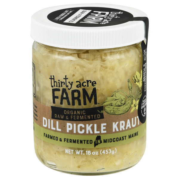 Thirty Acre Farm Organic Raw & Fermented Dill Pickle Kraut Refrigerated